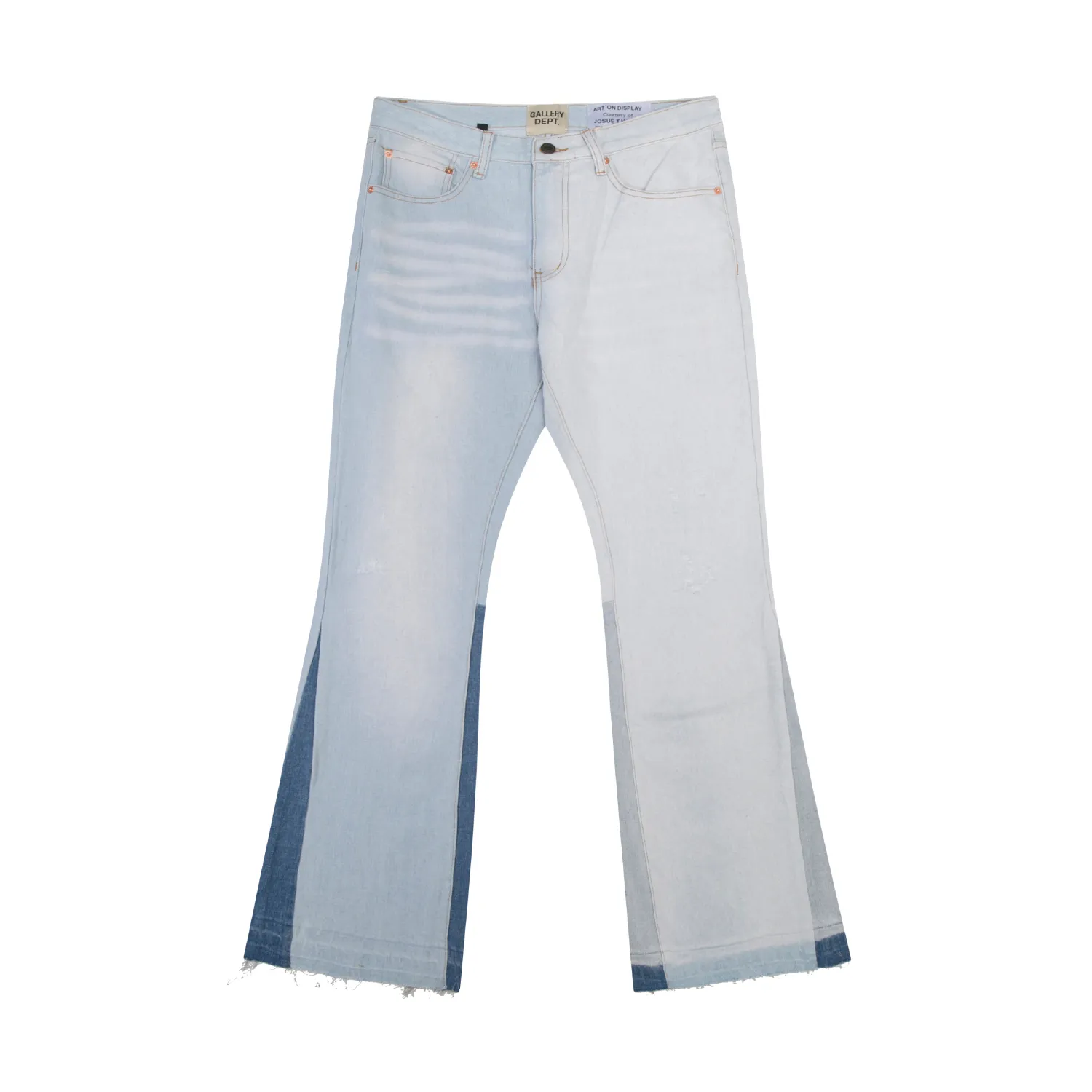 658#Gallery Dept New Mandarin Duck washed blue bootcut jeans blue spliced ​​denim trousers beautiful trendy trousers casual versatile trousers blue S~XL P250